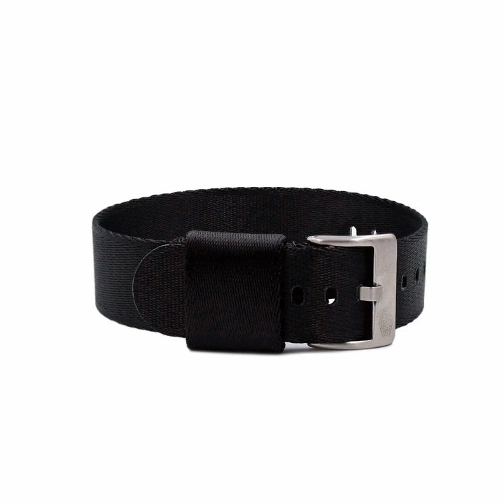 Vintage Military Single Pass Nylon Watch Strap – Black