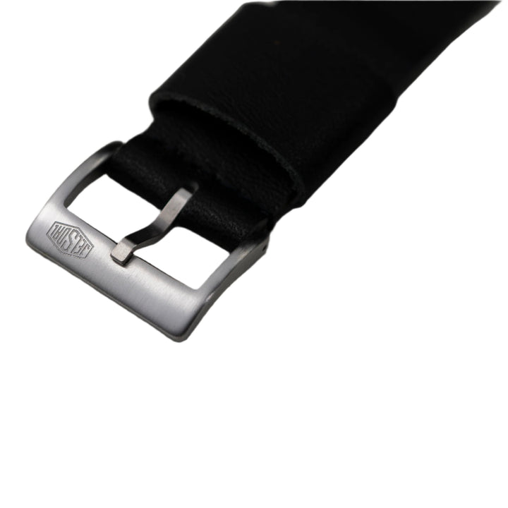 Vintage Military Single Pass Leather Watch Strap – Black