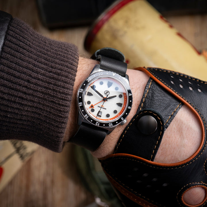 Vintage Military Single Pass Leather Watch Strap – Black