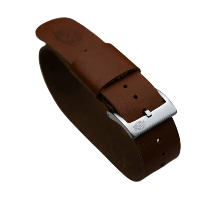 Vintage Military Single Pass Leather Watch Strap – Brown
