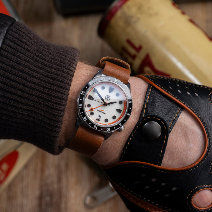 Vintage Military Single Pass Leather Watch Strap – Brown