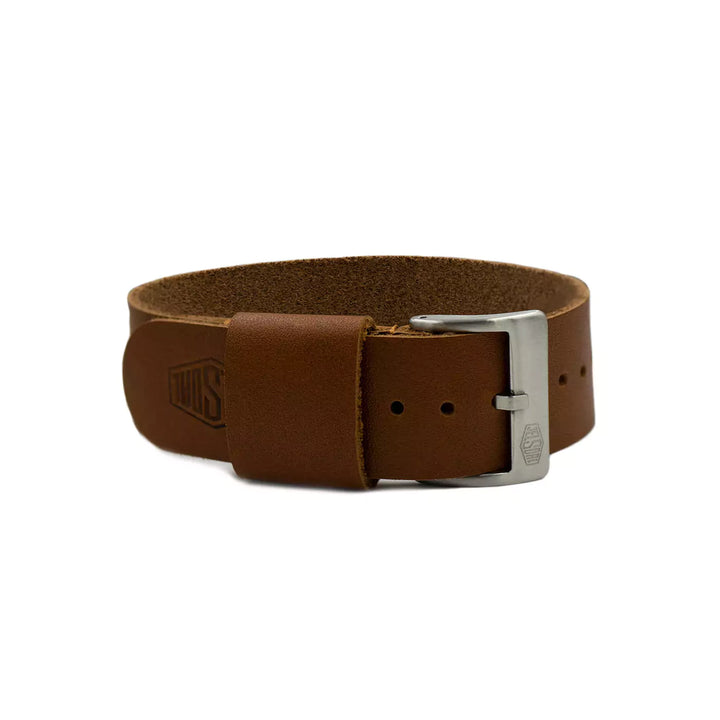 Vintage Military Single Pass Leather Watch Strap – Brown