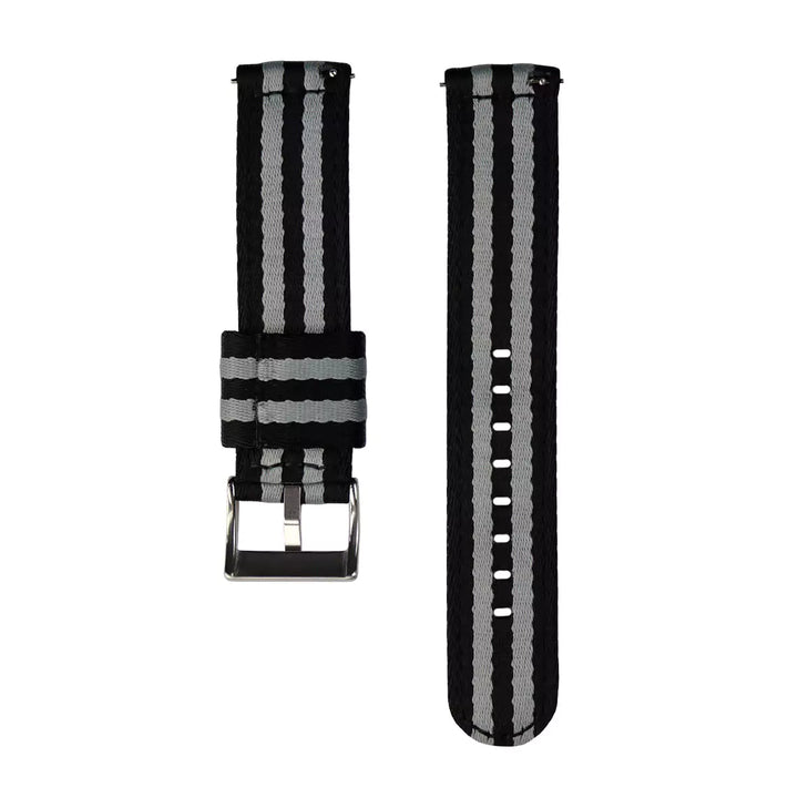 Vintage Military Two-Piece Nylon Watch Strap – Black/Grey