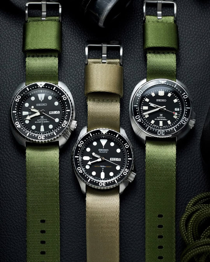 Vintage Military Single Pass Nylon Watch Strap – Military Green