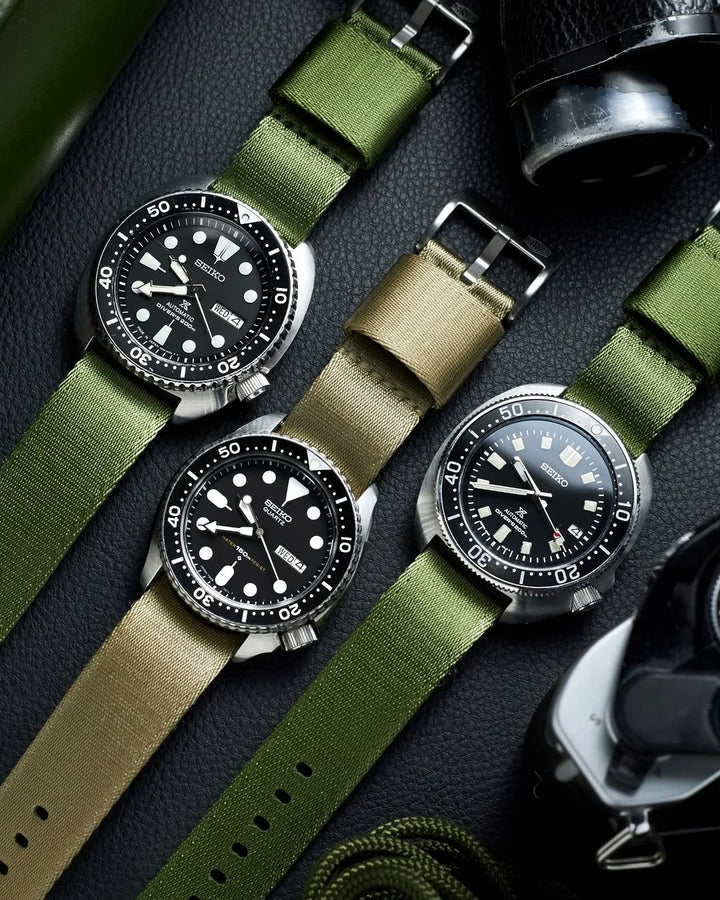 Vintage Military Single Pass Nylon Watch Strap – Military Green