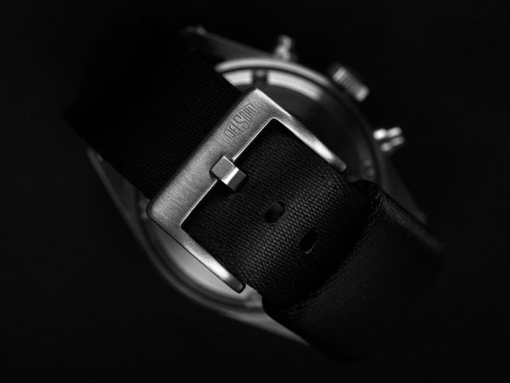Vintage Military Single Pass Nylon Watch Strap – Black