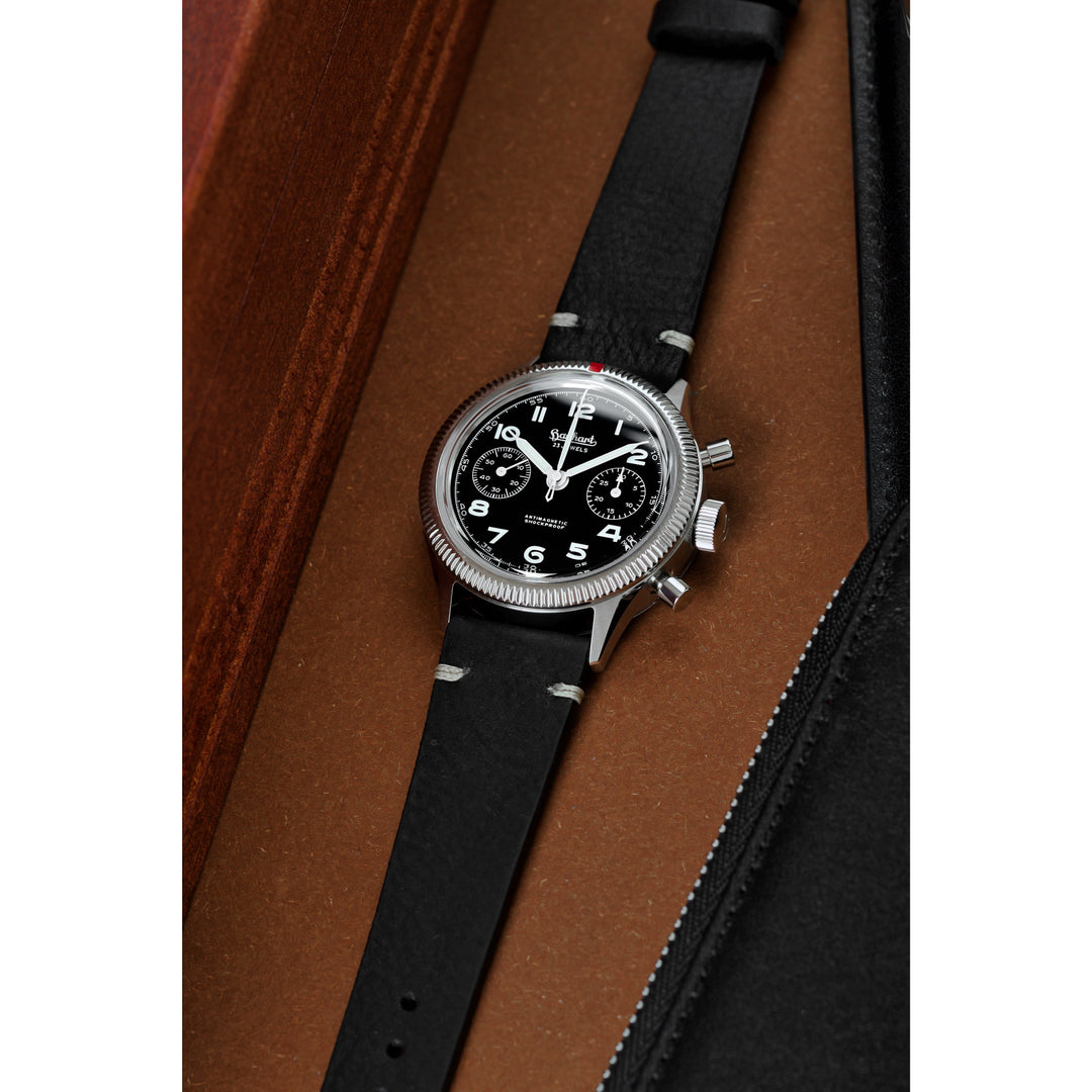 Vintage Leather Watch Strap - Black