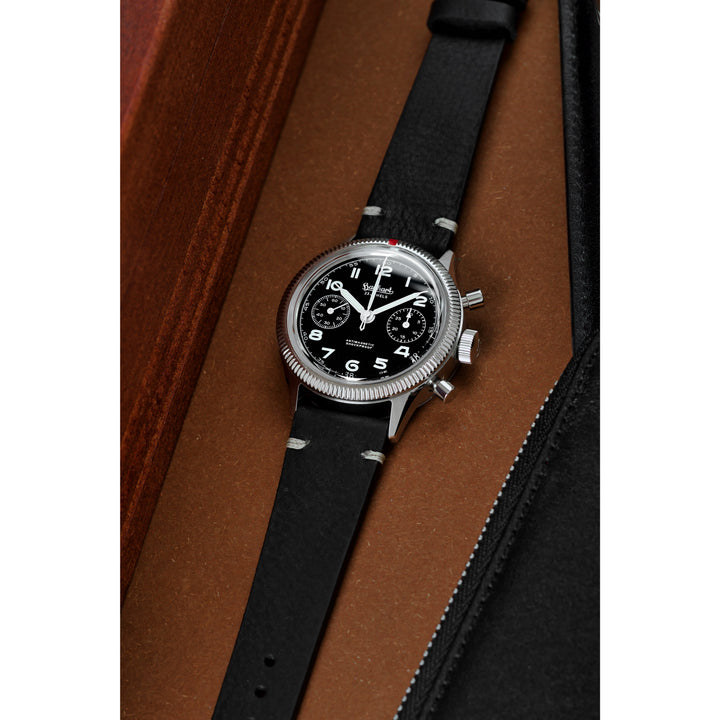 Vintage Leather Watch Strap - Black