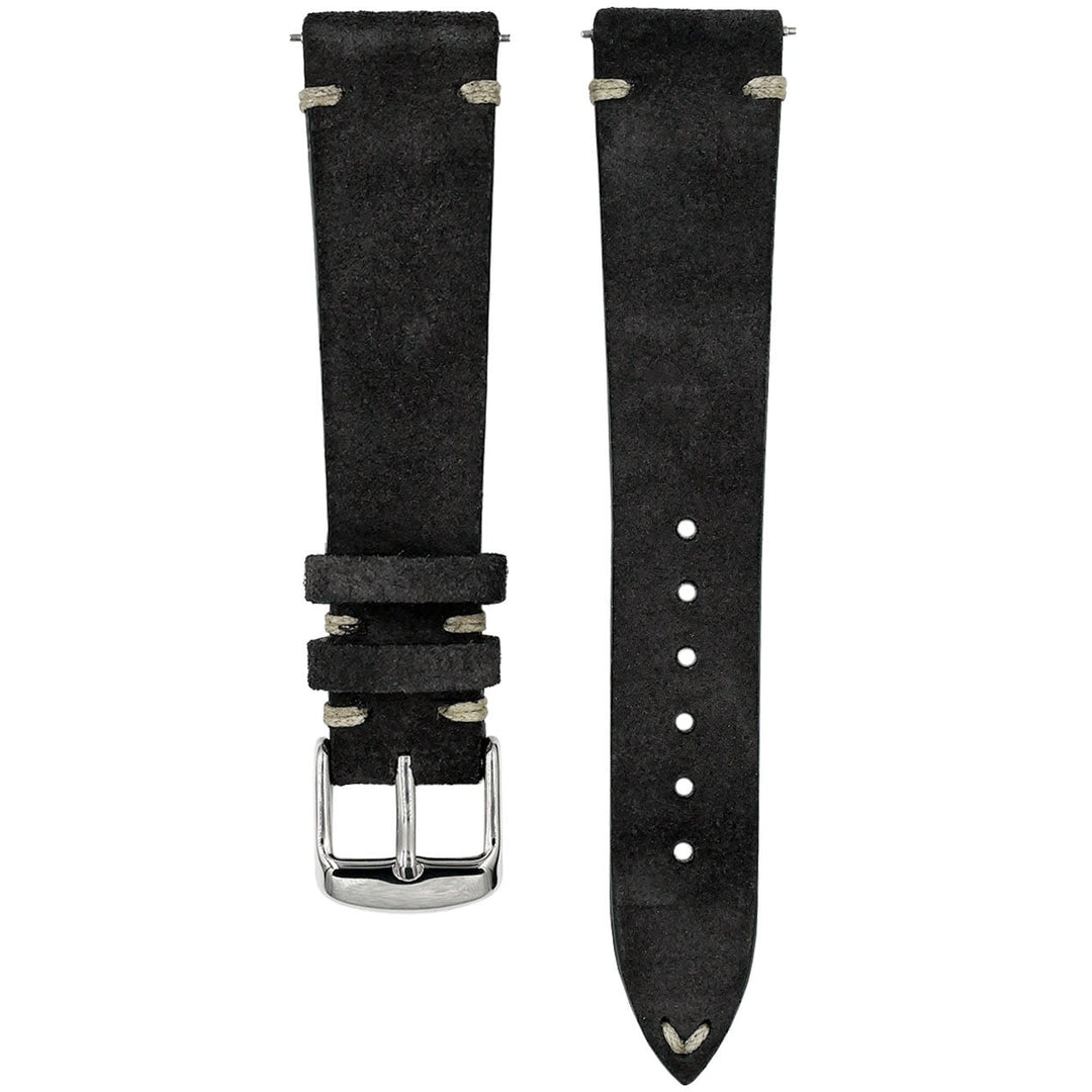 Vintage Suede Watch Strap Dark Grey