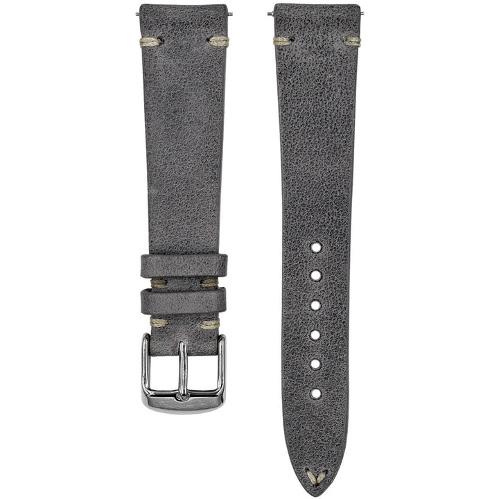 Vintage Leather Watch Strap - Dark Grey